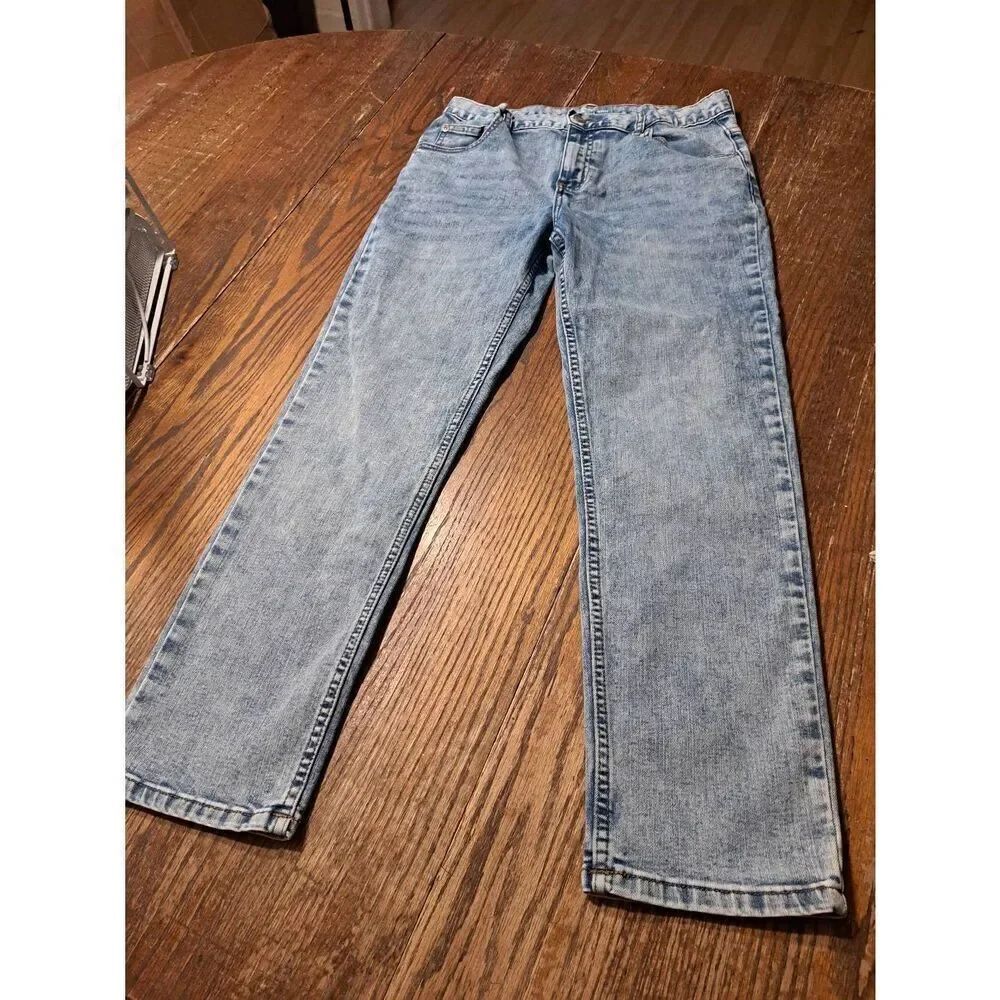 Wonder Nation Boys 16 Husky Slim Fit Light Wash Adjustable Waist Jeans Denim